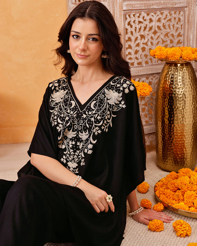 Qazmi Parvin Kashmiri Zari Work Kaftan CoOrd Set