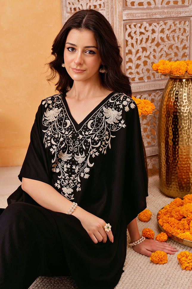 Qazmi Parvin Kashmiri Zari Work Kaftan CoOrd Set