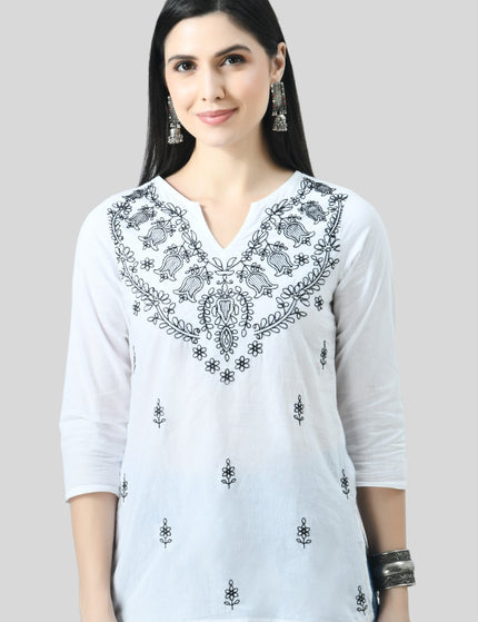 Chikan Short Kurti For Women
