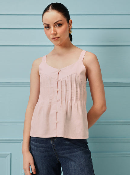 Qazmi Women's Cotton Linen Tank Top