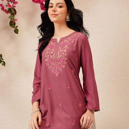 Qazmi Women's Kashmiri A-Line  Flared Kurti