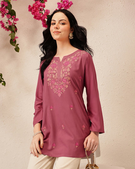 Qazmi Women's Kashmiri A-Line  Flared Kurti