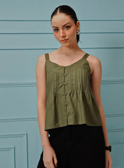 Qazmi Women's Cotton Linen Tank Top