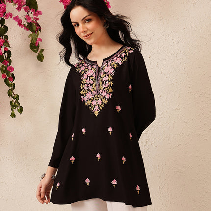 Qazmi Women's Kashmiri A-Line  Flared Kurti