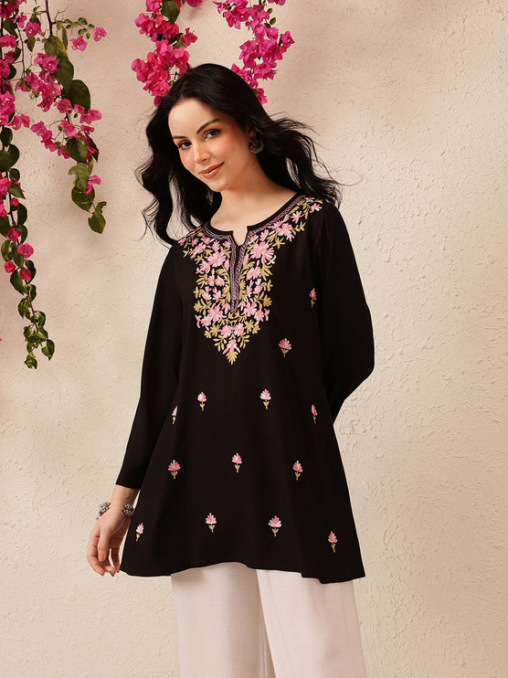 Qazmi Women's Kashmiri A-Line  Flared Kurti