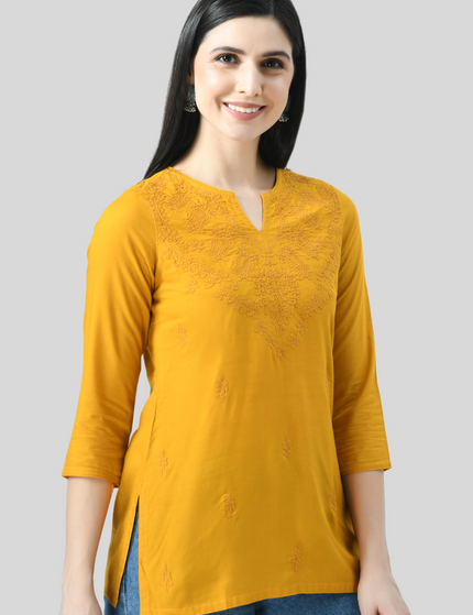 Self Chikan Short Kurti For Women