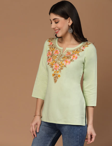 Israa Aari Embroidered Short Kurti For Women