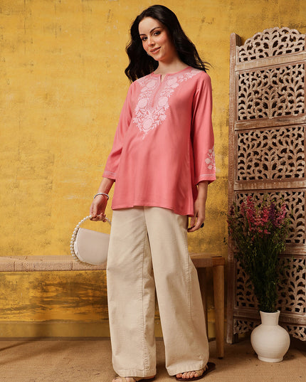 Qazmi Women's Kashmiri A-Line  Flared Kurti