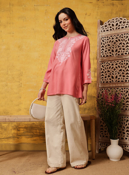 Qazmi Women's Kashmiri A-Line  Flared Kurti