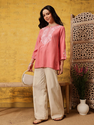 Qazmi Women's Kashmiri A-Line  Flared Kurti