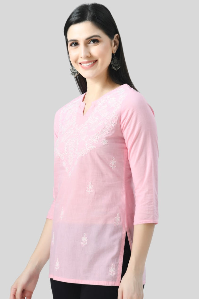 Chikan Short Kurti For Women