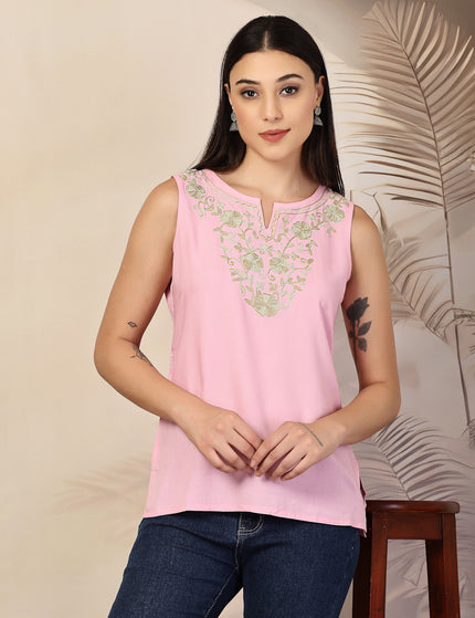 Nadia Sleeveless Short Kurti For Women