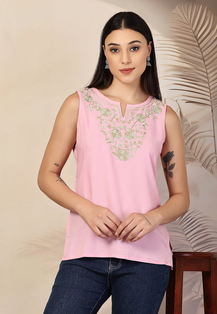 Nadia Sleeveless Short Kurti For Women