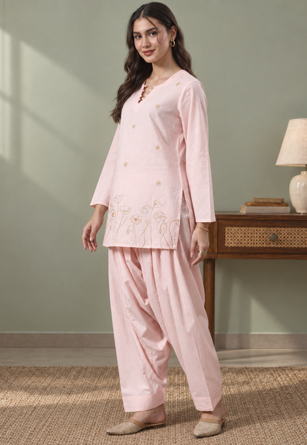 Sitara Peach Farshi Set