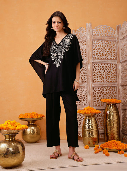 Qazmi Parvin Kashmiri Zari Work Kaftan CoOrd Set
