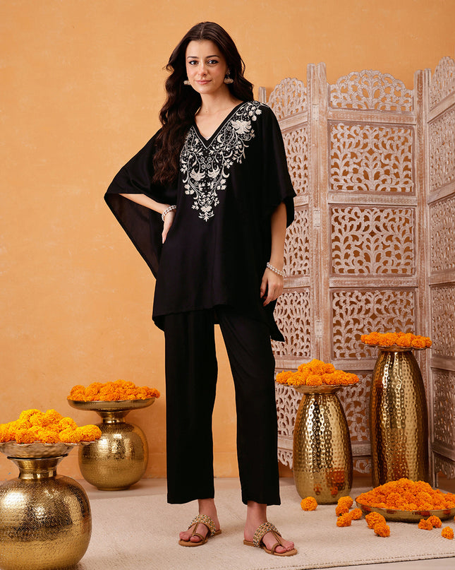 Qazmi Parvin Kashmiri Zari Work Kaftan CoOrd Set