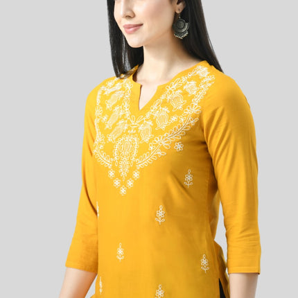 Chikan Short Kurti For Women