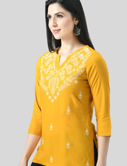 Chikan Short Kurti For Women
