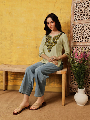 Qazmi Women's Kashmiri Aari Work Kurti