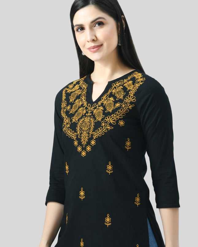 Chikan Short Kurti For Women