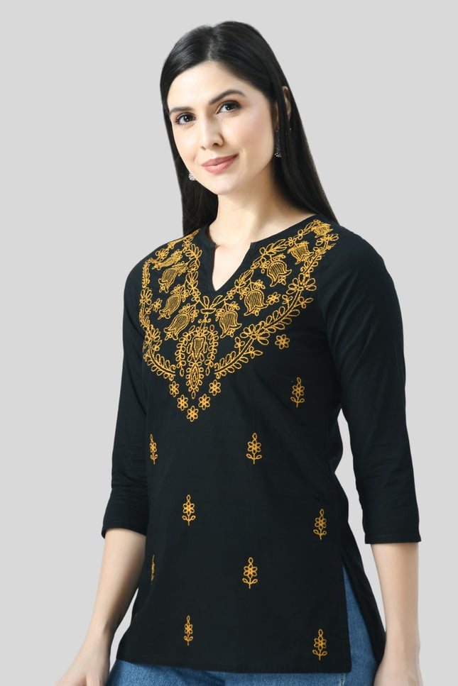 Chikan Short Kurti For Women