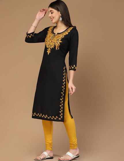 Black Kerry Long Kurti For Women