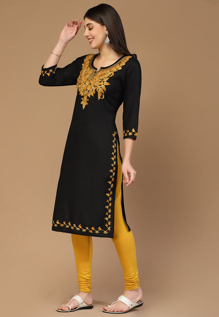 Black Kerry Long Kurti For Women