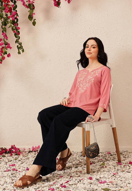 Qazmi Women's Kashmiri Aari Work Kurti