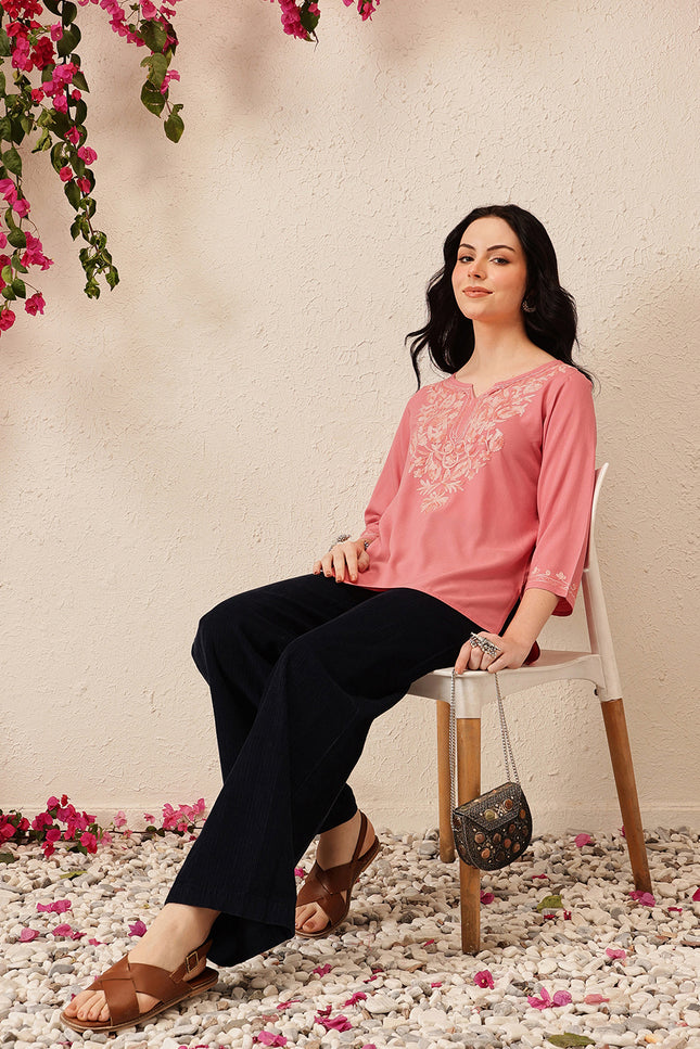 Qazmi Women's Kashmiri Aari Work Kurti