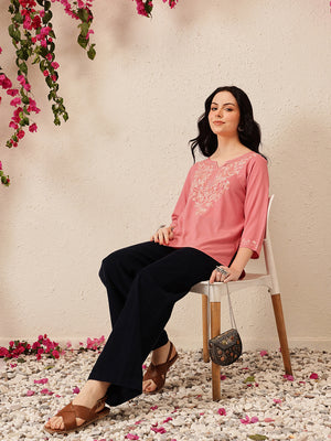 Qazmi Women's Kashmiri Aari Work Kurti