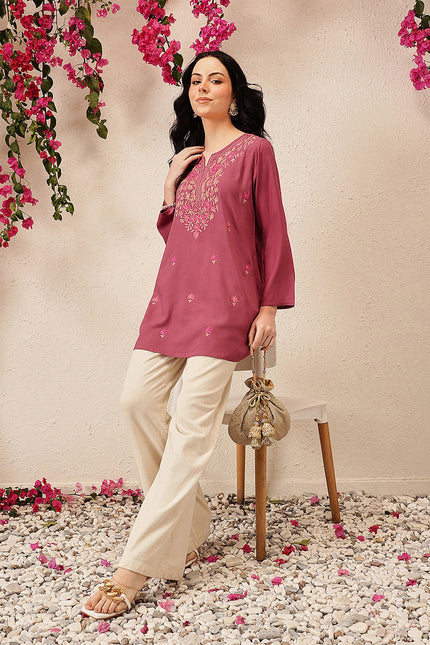 Qazmi Women's Kashmiri A-Line  Flared Kurti
