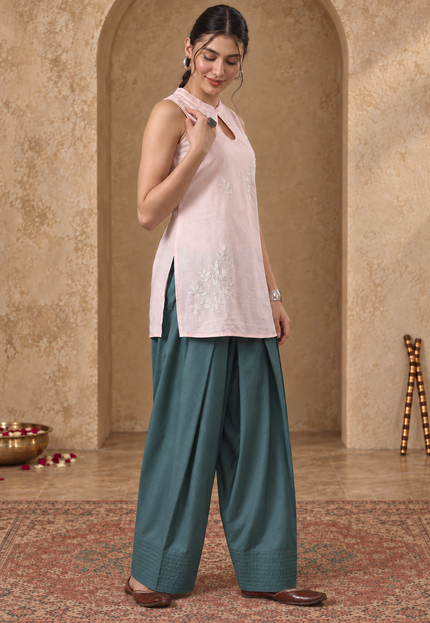 Vaani Peach & Green Farshi Set