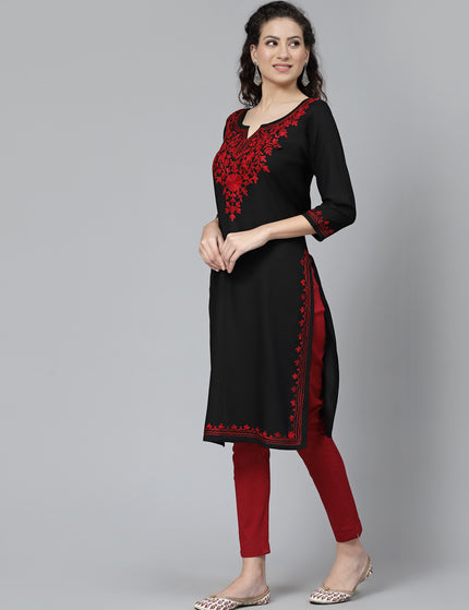 Black Maron Aari Long Kurti For Women