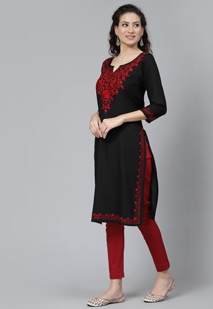 Black Maron Aari Long Kurti For Women