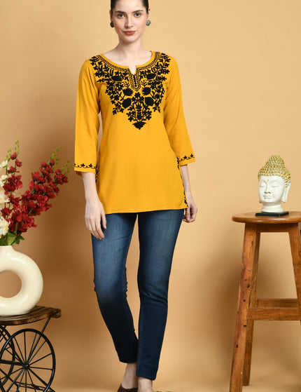 Mayra Aari Embroidered Short Kurti For Women