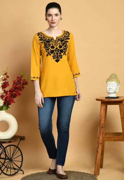 Mayra Aari Embroidered Short Kurti For Women