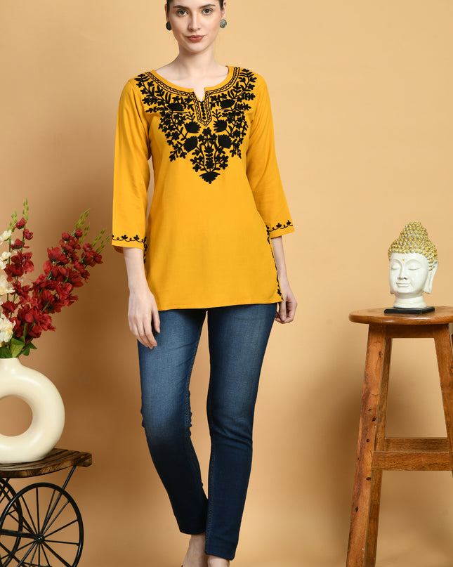 Mayra Aari Embroidered Short Kurti For Women
