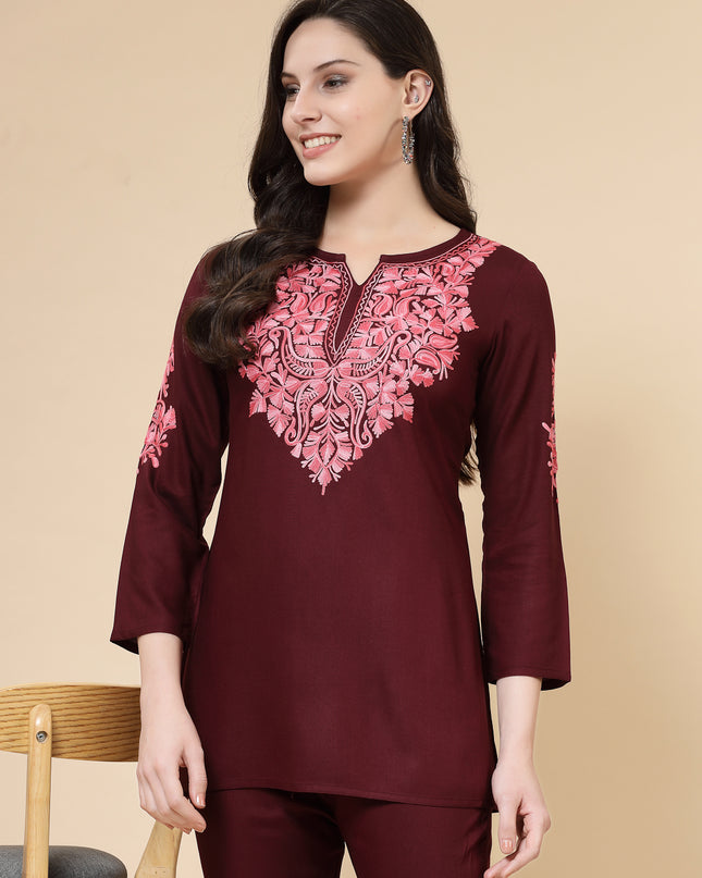 Ayesha Wine Co-Ord Set