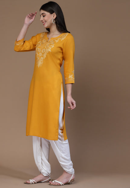 Mehak Mustard Long Kurti For Women