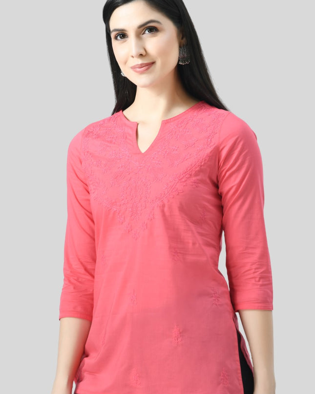 Self Chikan Short Kurti For Women