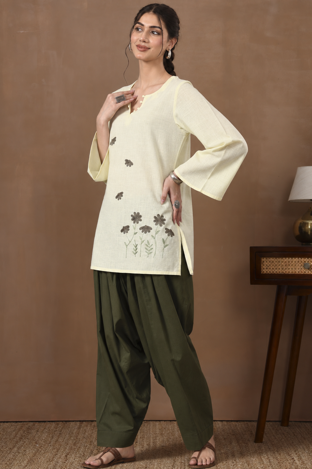 Ishani Yellow & Green Farshi Set
