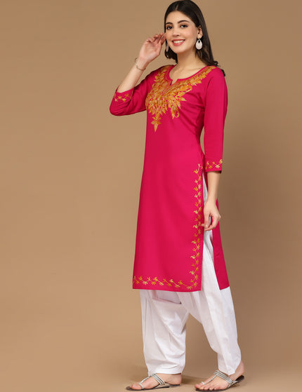 Zeenat Aari Pink Long Kurti For Women