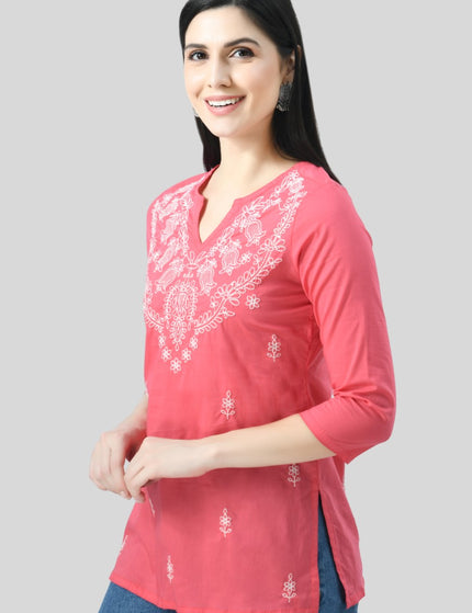 Chikan Short Kurti For Women
