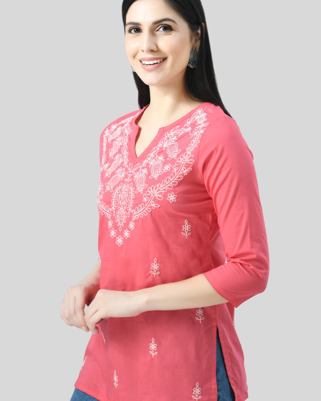 Chikan Short Kurti For Women