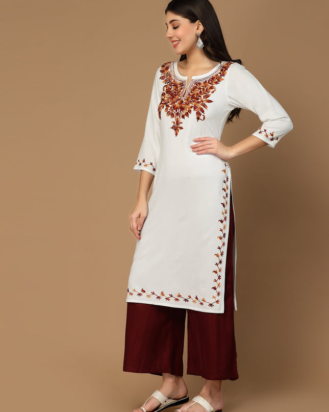 Off White Kerry Long Kurti For Women