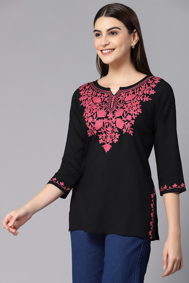 Mayra Aari Embroidered Short Kurti For Women