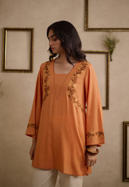 Qazmi Women Pure Cotton Square-Neck Aari