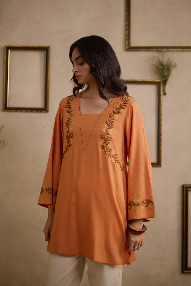 Qazmi Women Pure Cotton Square-Neck Aari