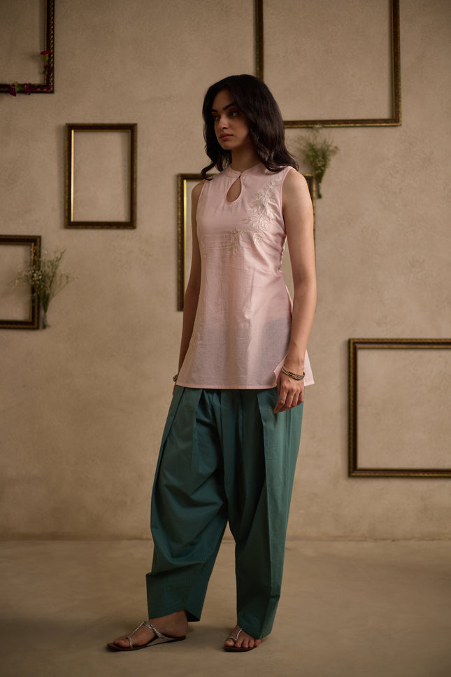 Vaani Peach & Green Farshi Set