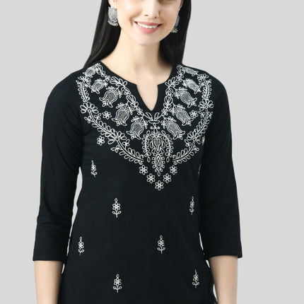 Chikan Short Kurti For Women